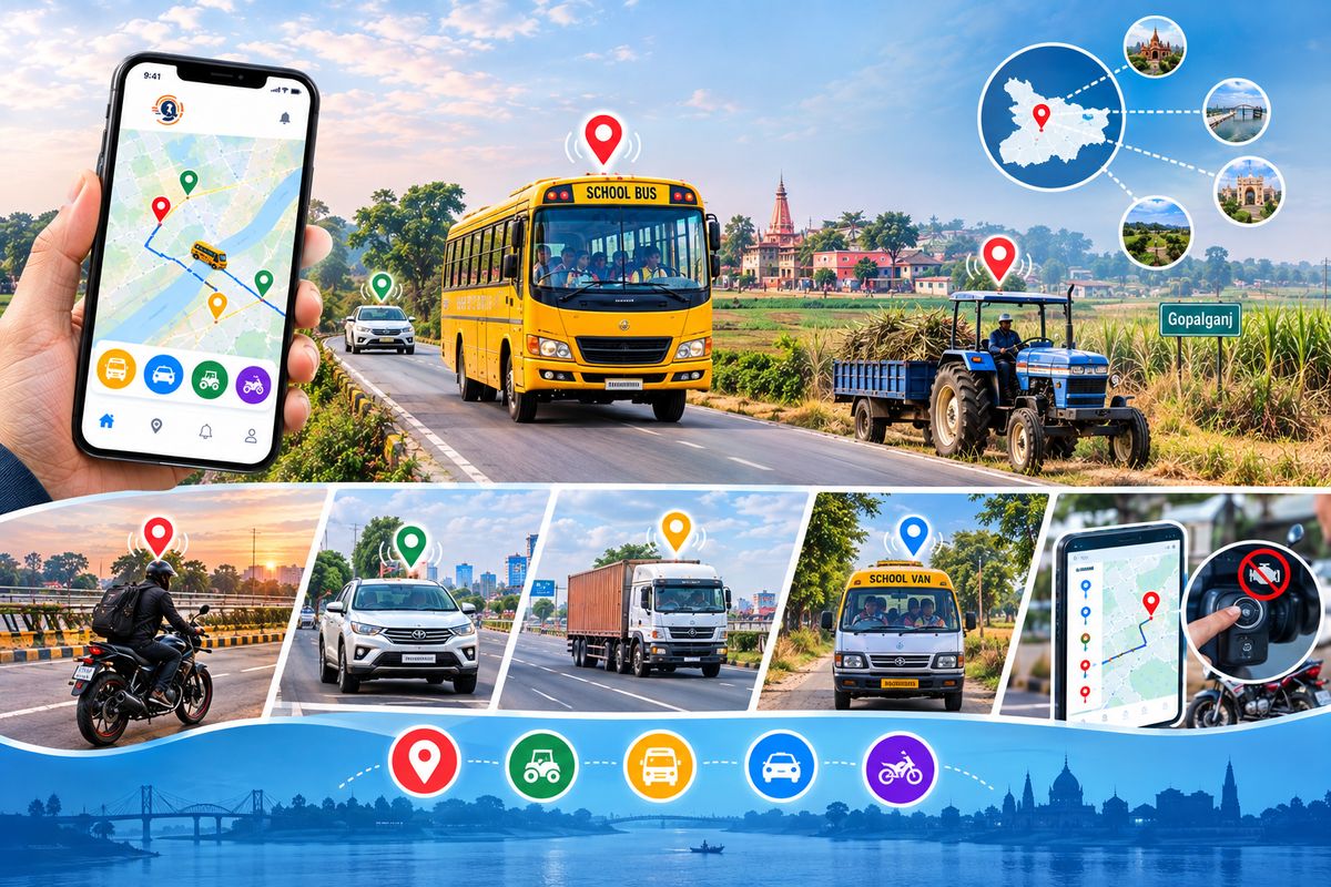 GPS tracking for school vans, trucks and tractors in Gopalganj, Bihar