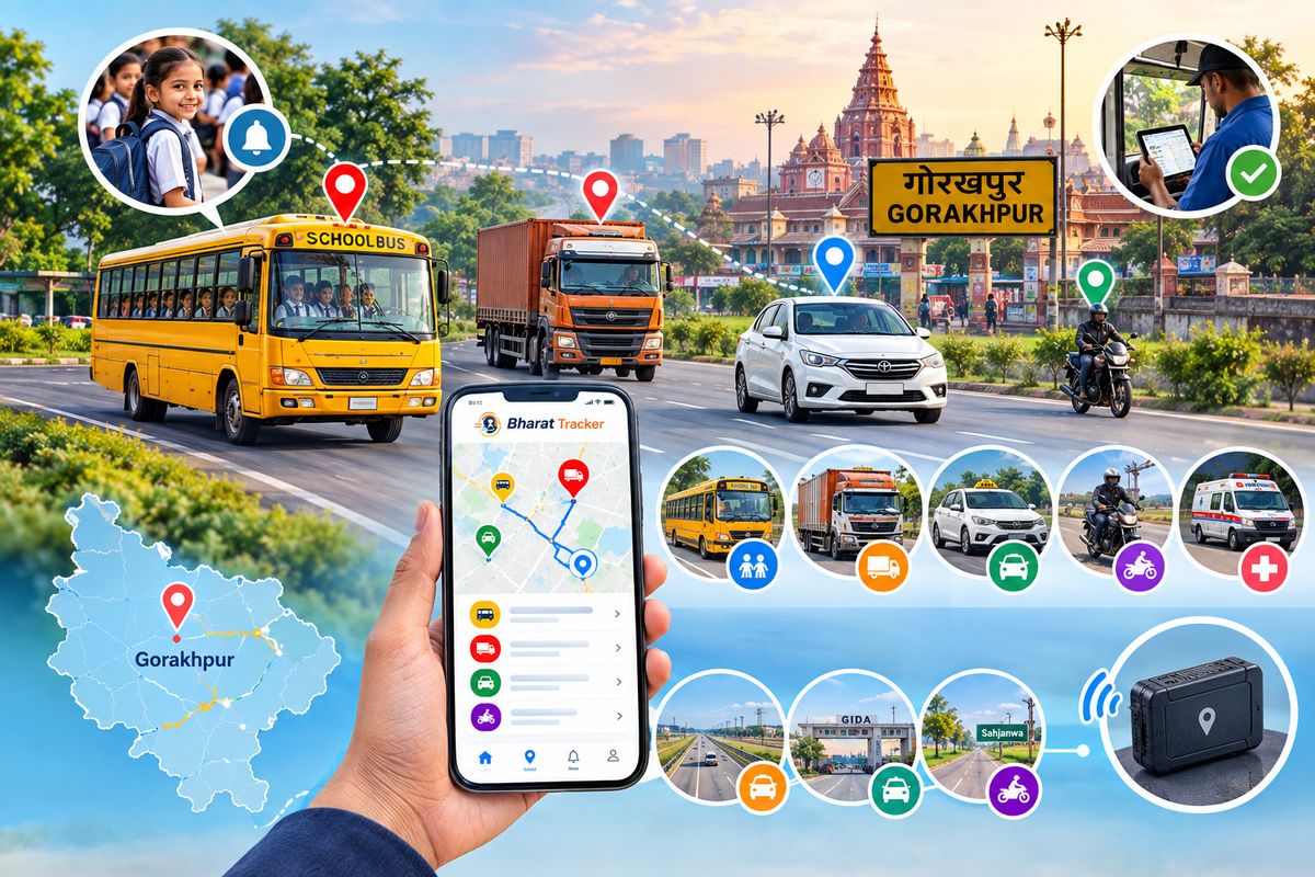 GPS tracking for school buses and commercial vehicles in Gorakhpur, Uttar Pradesh