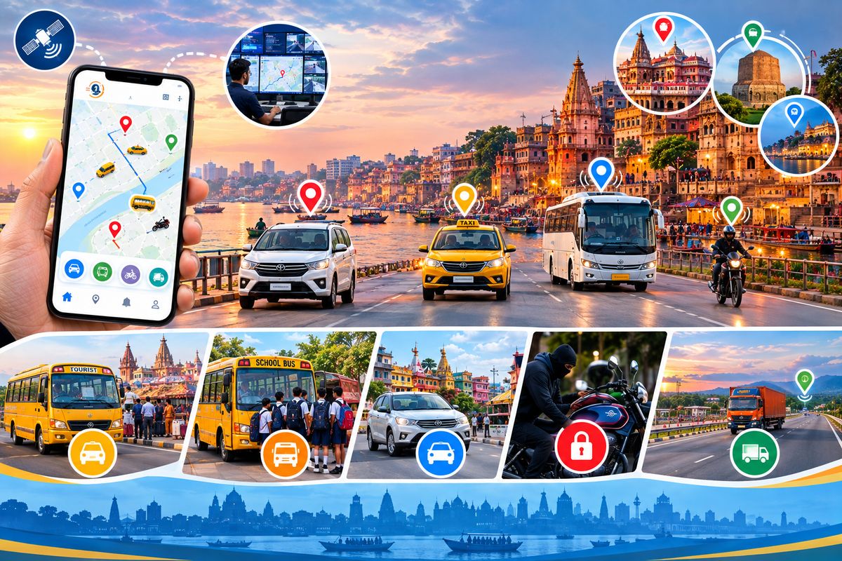 GPS tracking for school buses, taxis and tour vehicles in Varanasi, Uttar Pradesh