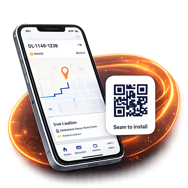 Bharat Tracker app with scan-to-install QR