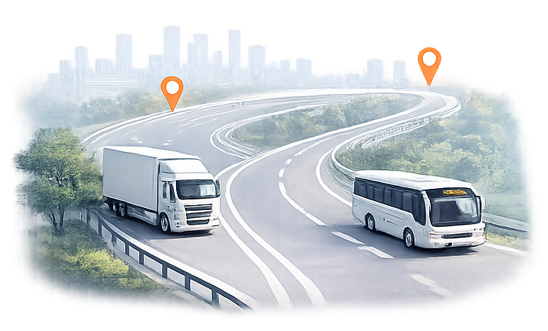 Trucks and buses tracked live across India